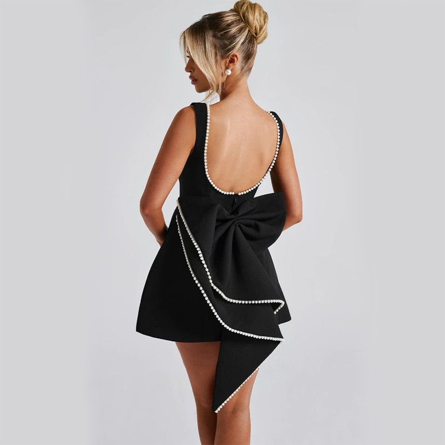 Audrey Pearl Bow Mini Dress