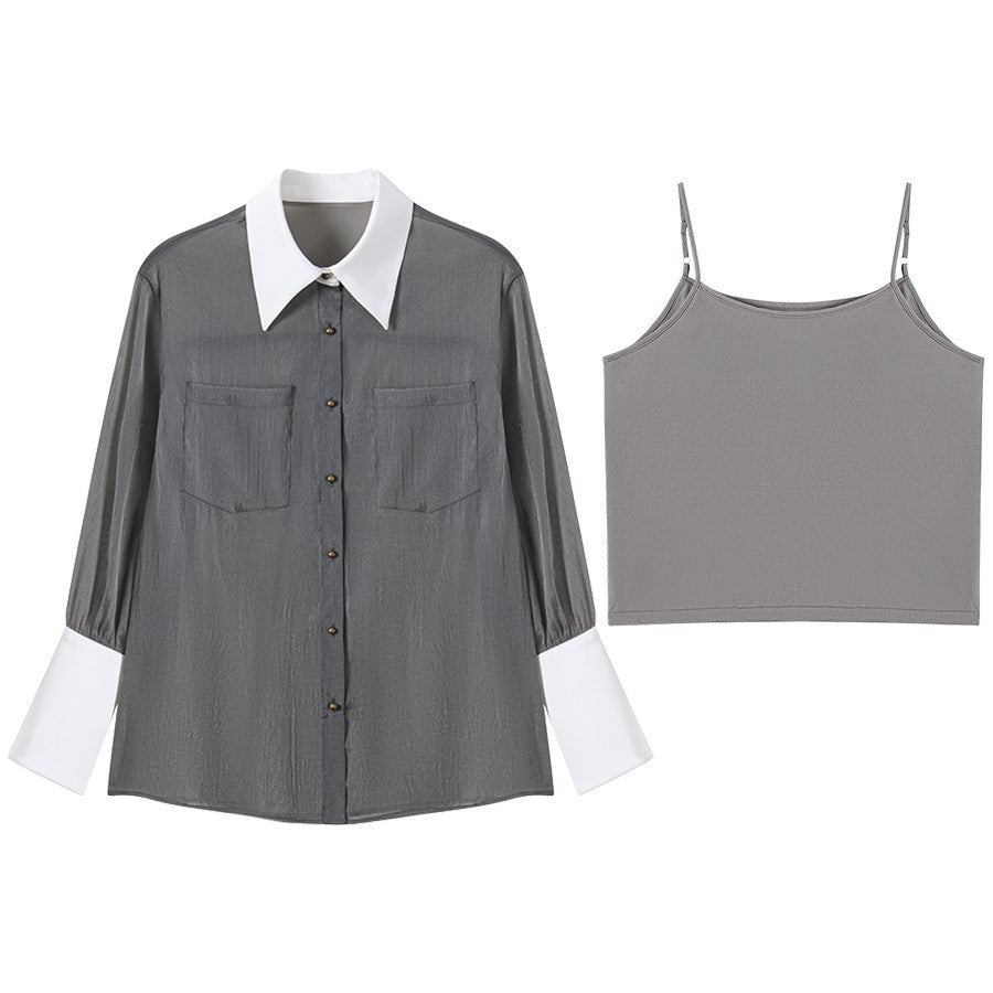 Slate Duo – Relaxed Suit Shirt Set