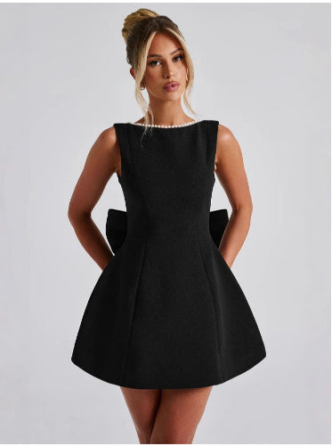 Audrey Pearl Bow Mini Dress