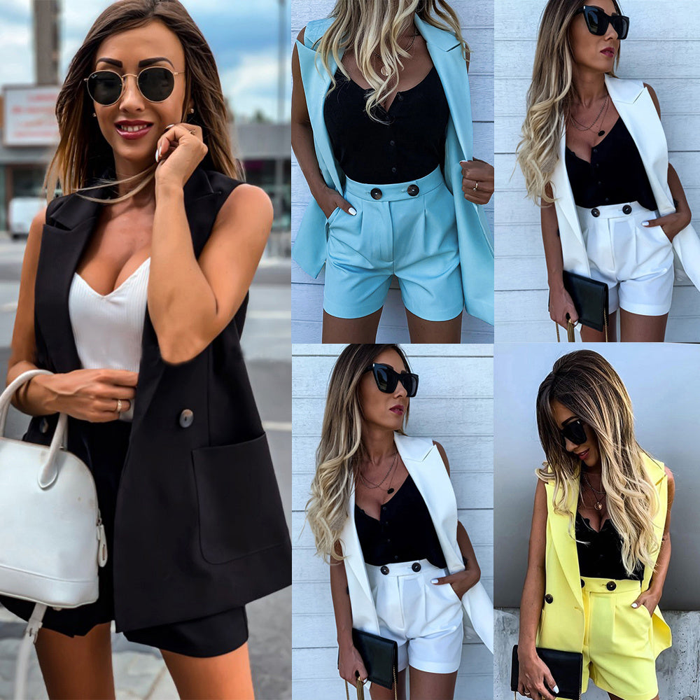 Chic Two-Piece Waistcoat & Trousers Suit