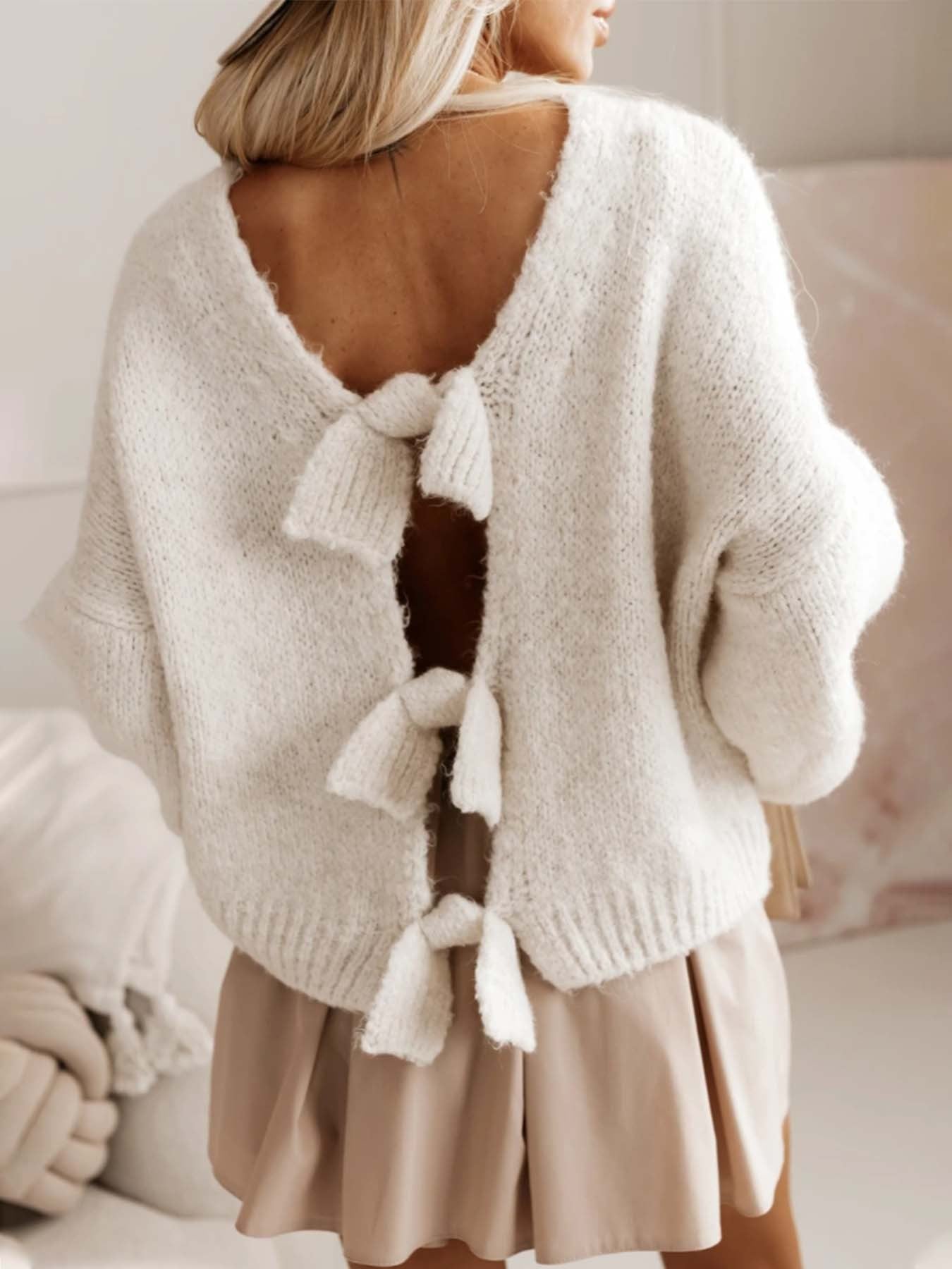 Bow Back Knit Sweater