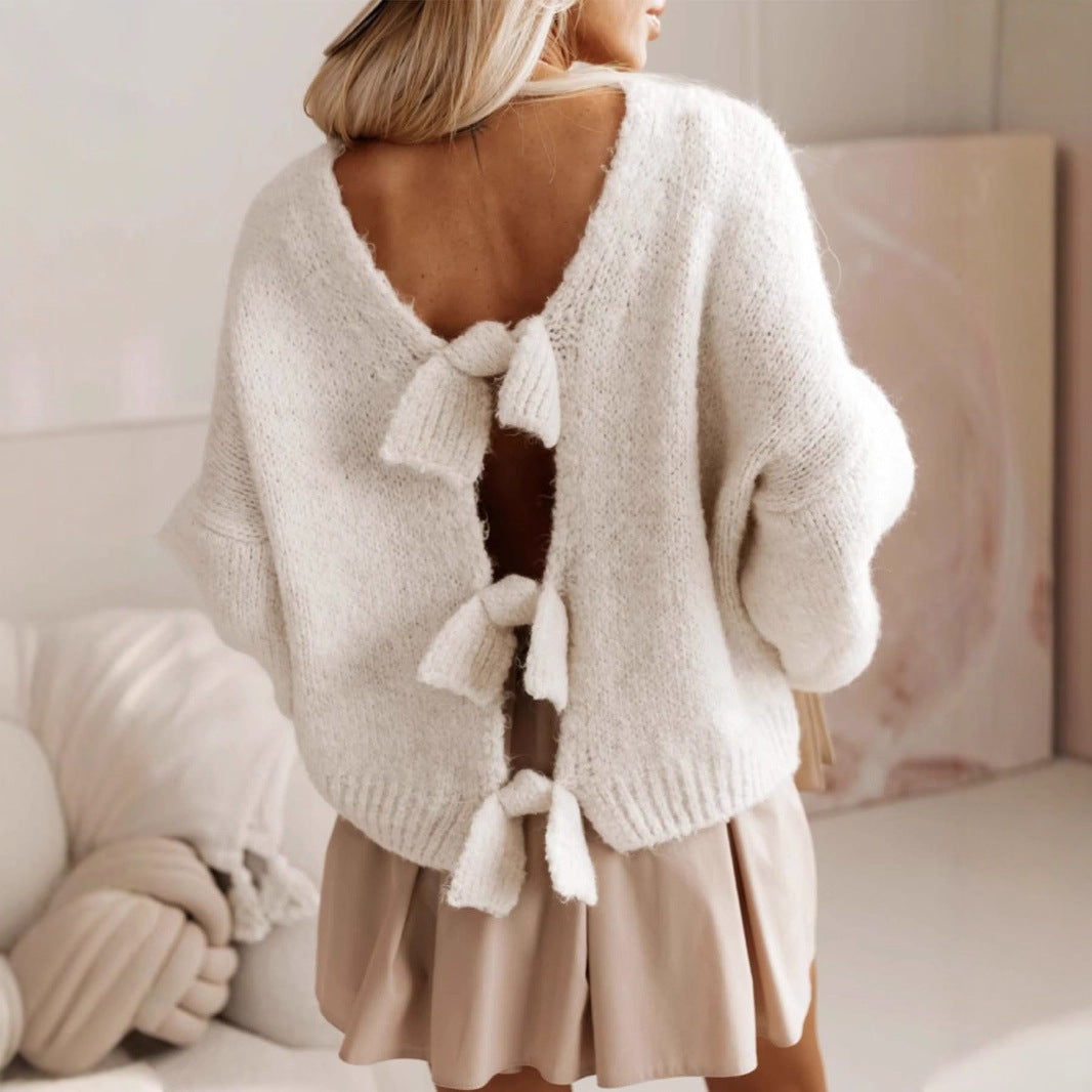 Bow Back Knit Sweater